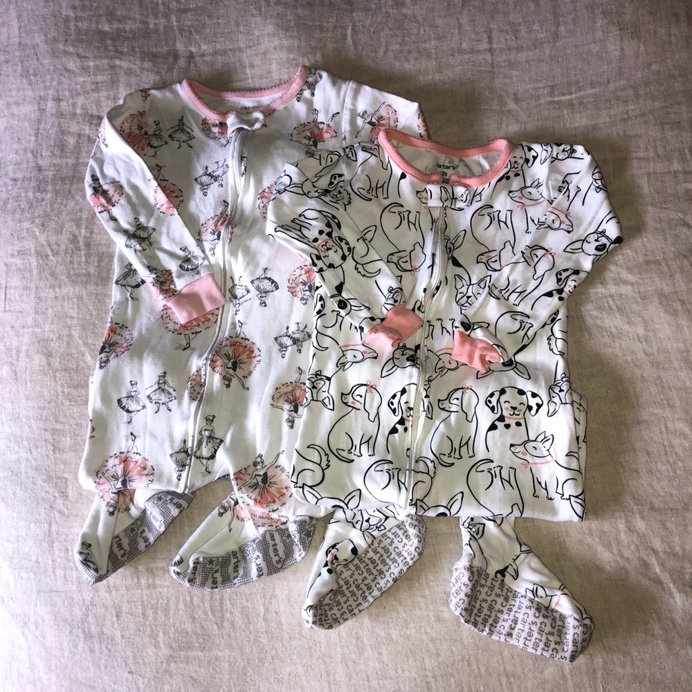Carters cotton footed pajama set.